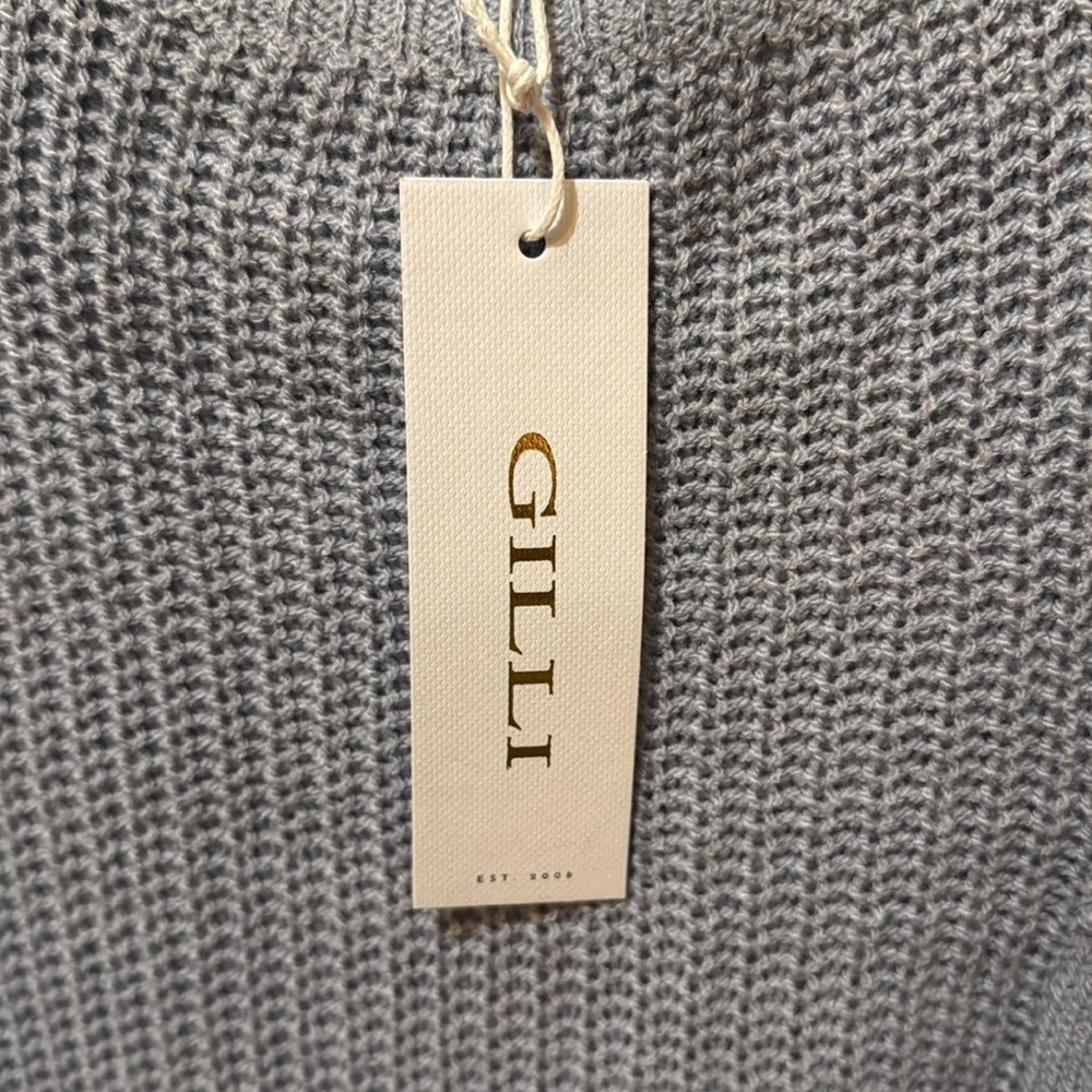 Gilli Light Blue Boxy Fit Sweater W/Front Pocket Cap Sleeve Size 2X NWT - Picture 3 of 5